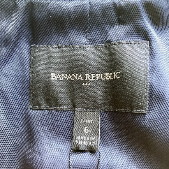 Banana Republic Factory Striped Icon Blazer Size 6 Petite Classic‎ Preppy NEW - Picture 3 of 16
